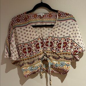 Boho Floral Print Top